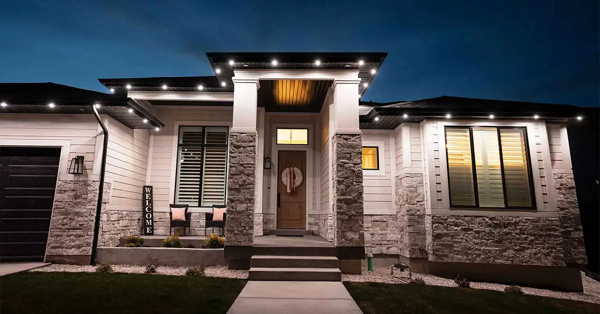Landscape lighting at night